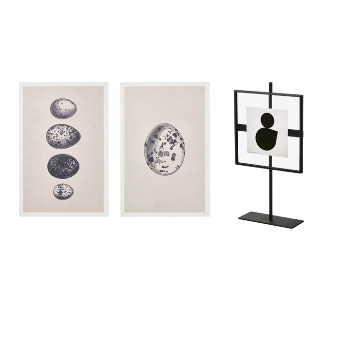 IKEA BJÖRNAMO Art Print on Hollow Wood Eggs 20x30 cm 2 Pack with IKEA ÄPPELTRÄD Frame Black 16.5x16.5 cm