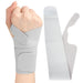 Wrist support brace gray worn on wrist with Velcro straps #6818