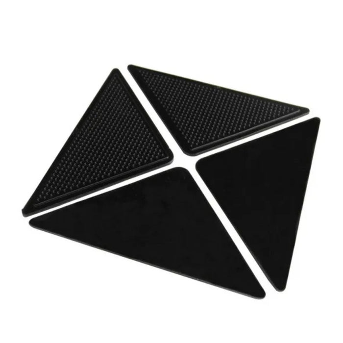Digital Shoppy Carpet Grip Pads – Triangular PU Anti-Slip Stickers, Black