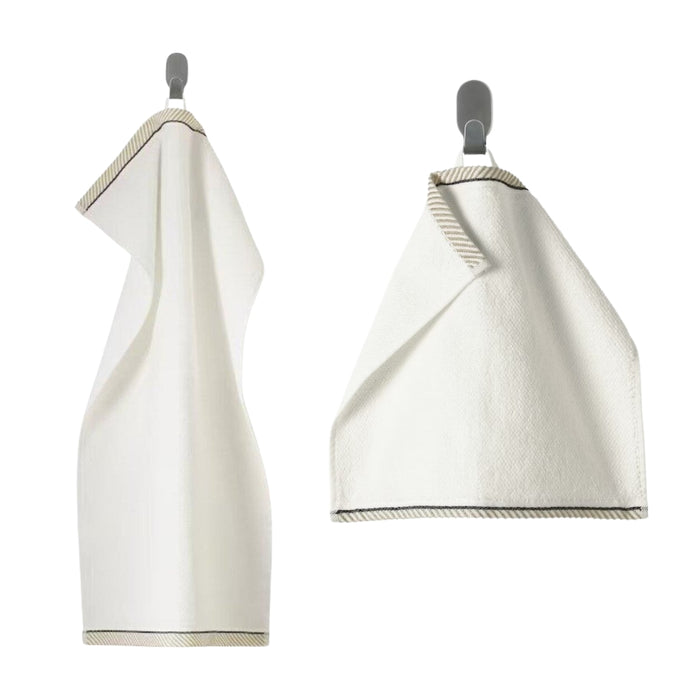 IKEA VIKFJÄRD Bathroom Towel Duo - Washcloth & Hand Towel Set in White