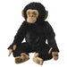 IKEA SANDLÖPARE soft toy chimpanzee in black with beige face, ears, hands, and feet, shown seated against white background