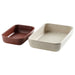 IKEA LYCKAD Oven/serving dish set of 2, light beige/red-brown, placed side by side on white background - 90607952
