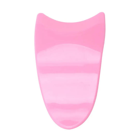 Pink and white gradient shark fin-shaped object on a white background
