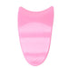 Pink and white gradient shark fin-shaped object on a white background