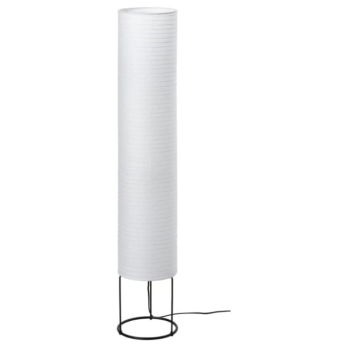 IKEA STRANDAD floor lamp, 112 cm tall, with white cylindrical shade and sleek black metal base; modern minimalist design for stylish interiors – 50594838