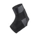 Black ankle support brace with mesh design on a white background