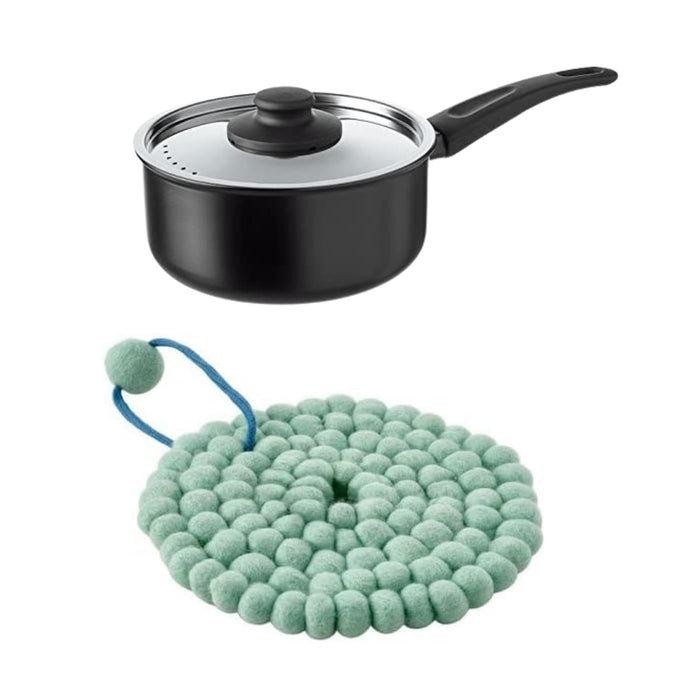 IKEA HEMLAGAD 2L Non-Stick Saucepan & KNORRHAJ Silicone Heat Protector Set