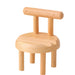 Miniature wooden chair with round seat and cylindrical legs – compact mobile holder with natural finish – 1598453326009 13953547