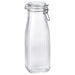 IKEA KÖSSEBÄR 1-liter clear glass bottle-shaped jar with lid