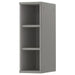IKEA TORNVIKEN open cabinet in matte grey with two internal shelves, creating three compartments for compact storage