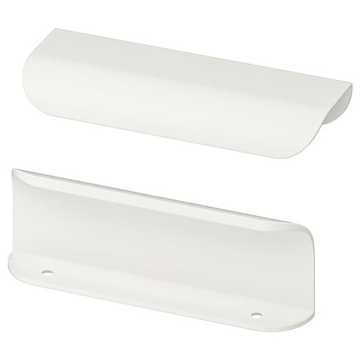 Two white plastic covers on a white background
