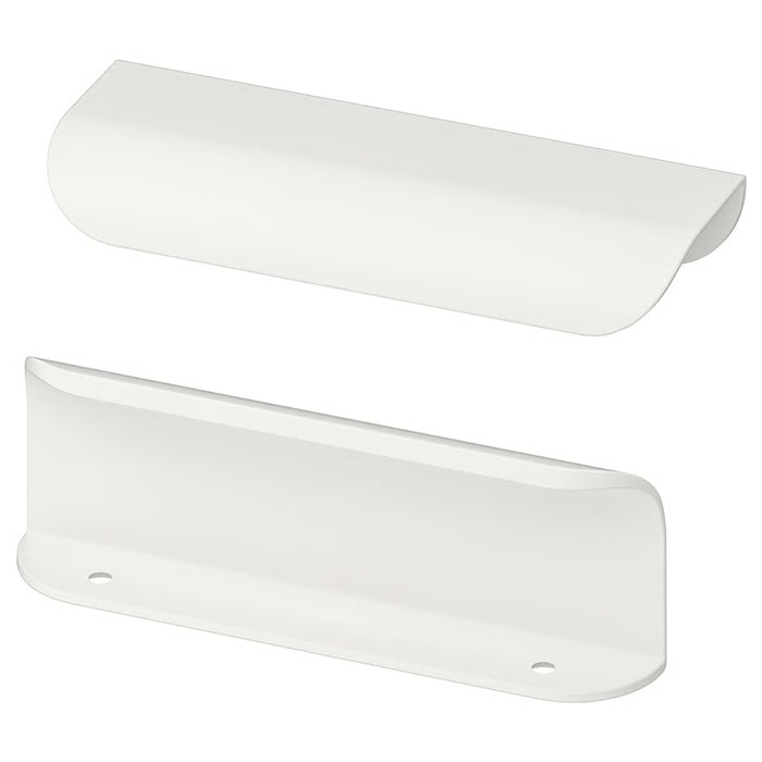 Two white plastic covers on a white background