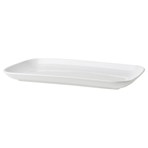White rectangular plate on a white background