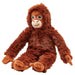 Plush orangutan toy with reddish-brown fur, tan face, and embroidered eyes, seated with arms resting at sides.


