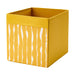 IKEA DRÖNA Box in dark yellow with white wavy-line pattern, measuring 33x38x33 cm (13x15x13 inches)—fabric storage solution for organizing shelves and cabinets-00603331
