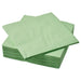 A thick stack of light green IKEA FANTASTISK paper napkins with a subtle embossed border design.