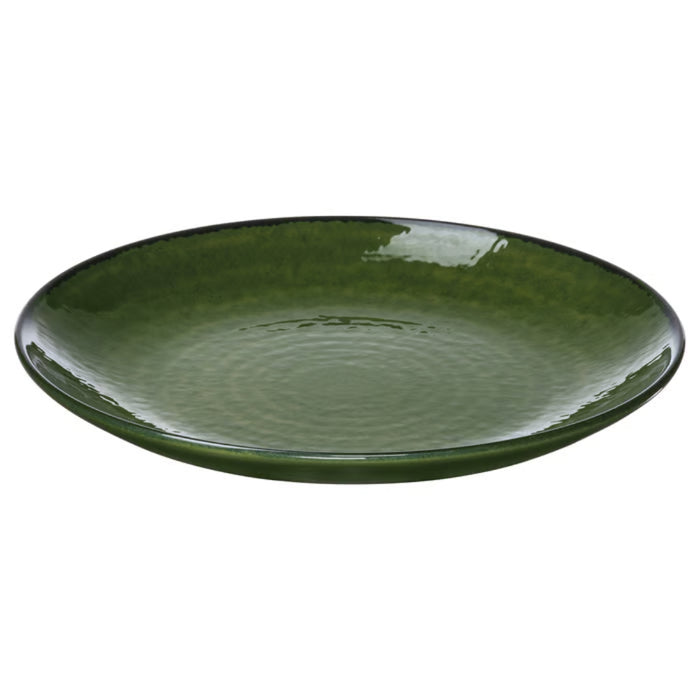IKEA Green Dining Set with Side Plates 20 cm, Bowls 16 cm, and Woven Placemats 46x33 cm, 6-Piece