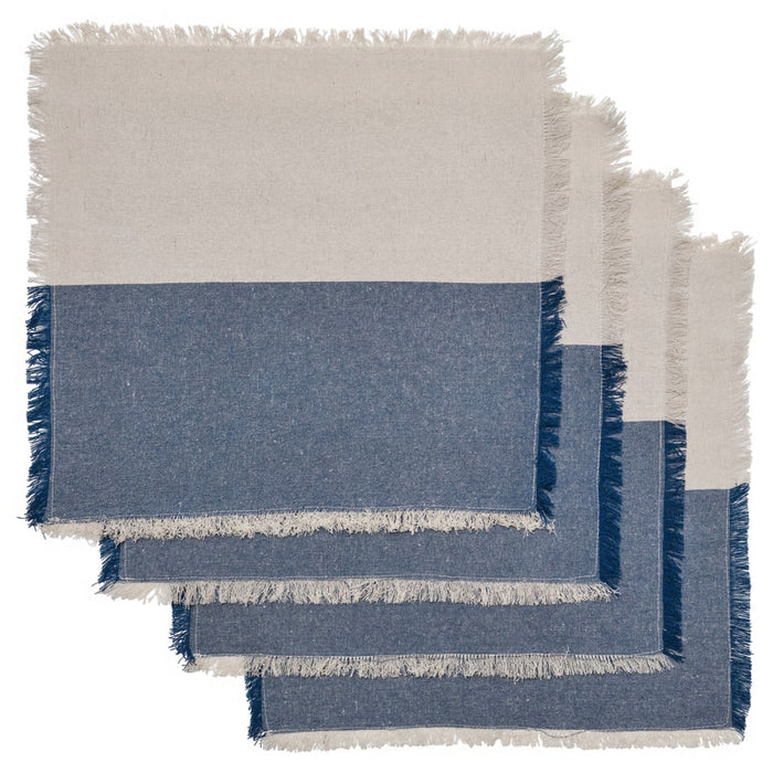 IKEA NISSÖGA Napkin, grey/dark blue, 35x35 cm (14x14 ") ( 4 pack) with LILLNAGGEN Squeegee, black.