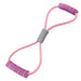 Pink and purple resistance band on a white background