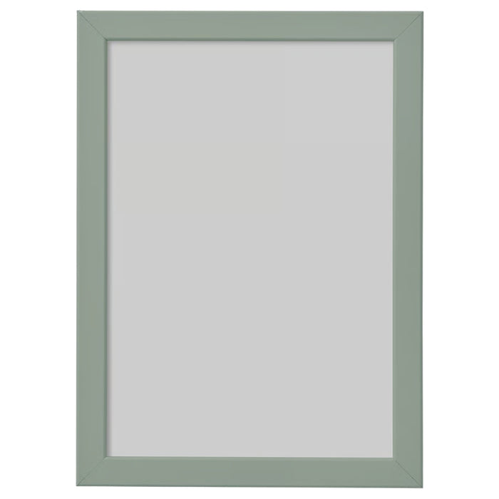 IKEA FISKBO frame in light grey-green, 21x30 cm (8 ¼x11 ¾"); clean matte finish with mitered corners – minimalist design ideal for displaying photos, prints, or certificates in modern home or office decor - 10584916