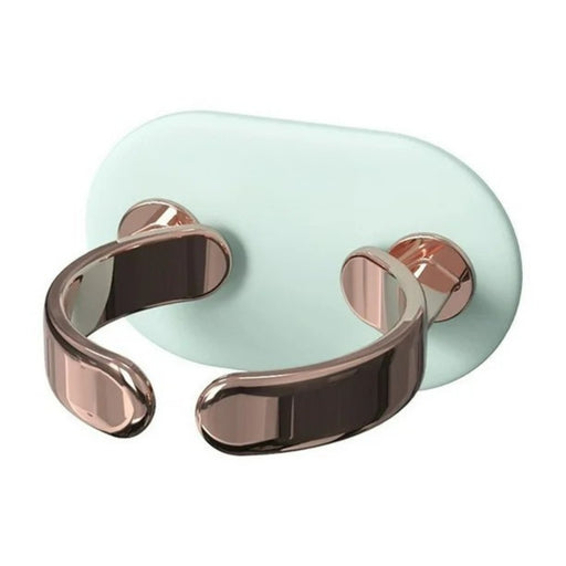 Mint green and rose gold bracelet on a white background