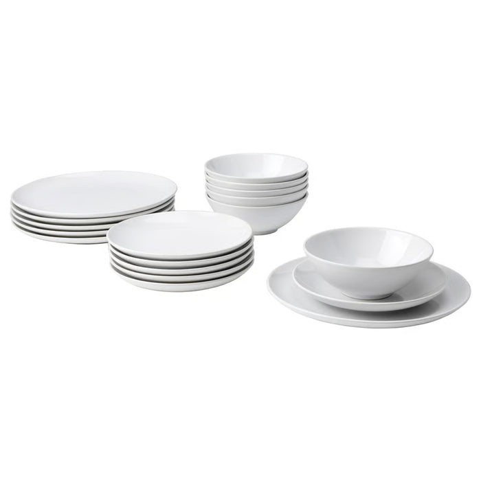 IKEA GODMIDDAG  18-piece dinnerware set, White