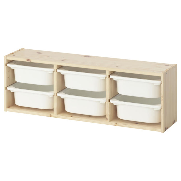 IKEA TROFAST Wall storage, light white stained pine/white, 93x21x30 cm (36 5/8x8 1/4x11 3/4 ")