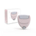 Heart-shaped ice roller – pink cooling massager with gray roller head and gift box featuring snowflake design