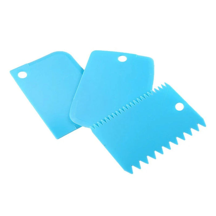 Digital Shoppy 3pcs Cake Scraper Set – Icing & Cream Smoothers, Blue