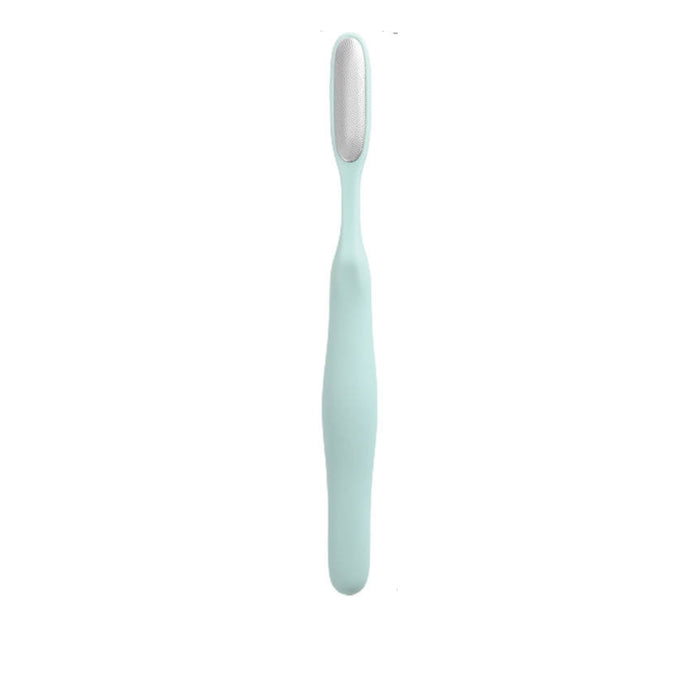 Light blue toothbrush on a white background
