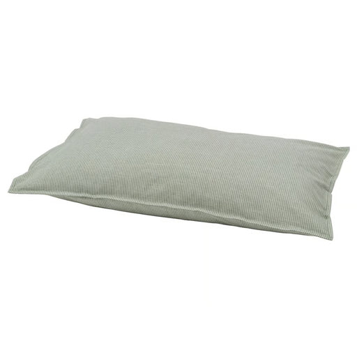 Rectangular green pillow on a white background
