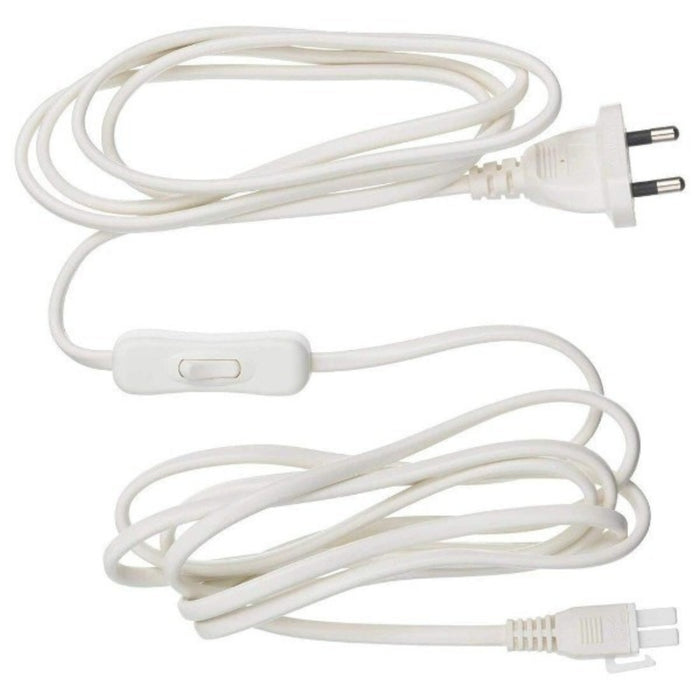  IKEA ANSLUTA white power supply cord with switch and plug, coiled design #90314275