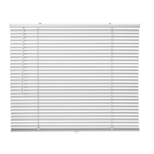 White Venetian blinds on a white background