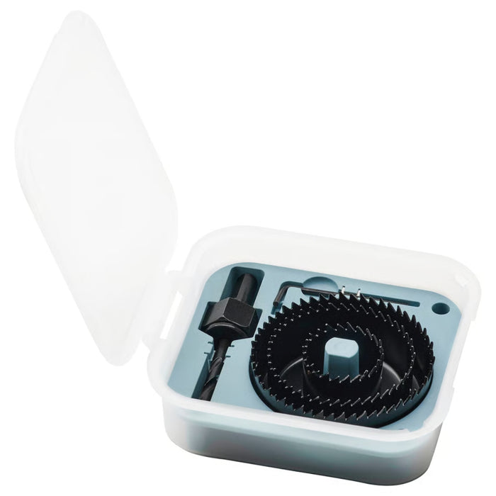 Cleaning brush set with a brush and holder in a clear plastic case on a white background