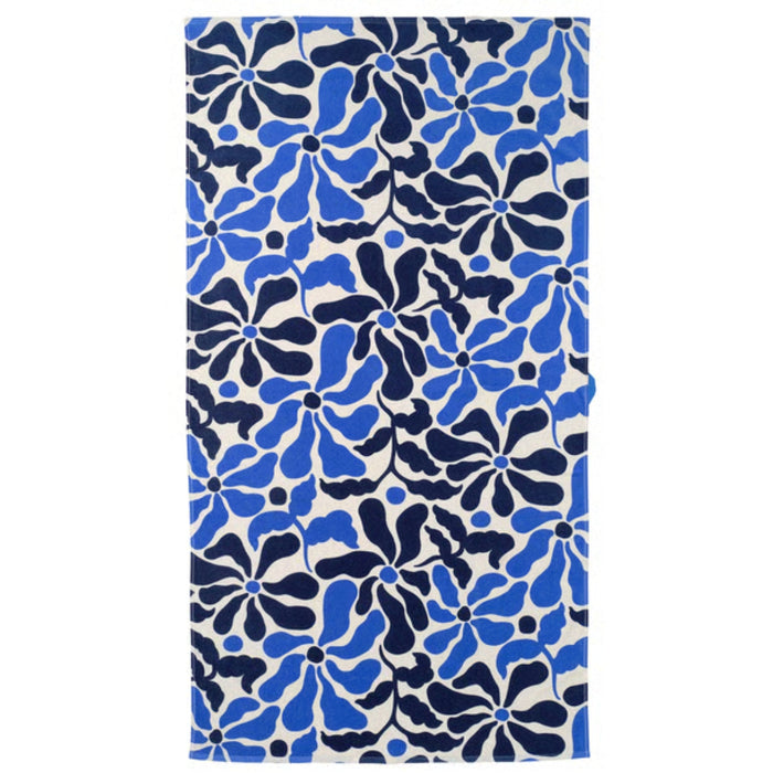 IKEA GULYXNE Beach towel, blue/floral pattern, 100x180 cm (39x71 ")