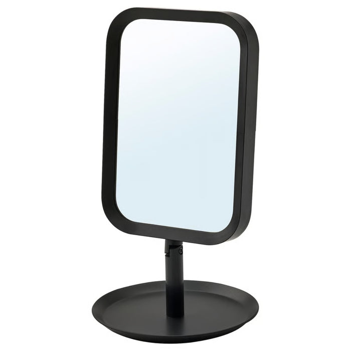 IKEA LINDBYN black table mirror with oval shape and sleek metal frame