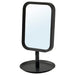IKEA LINDBYN black table mirror with oval shape and sleek metal frame