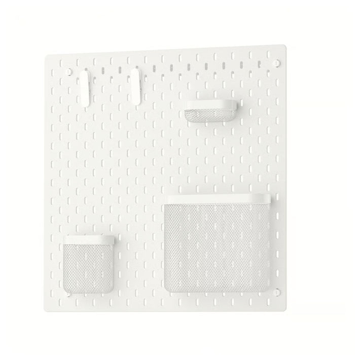 IKEA SKÅDIS Pegboard combination, white, 56x56 cm (22x22 ")