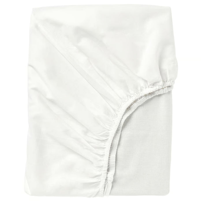 White fitted sheet on a white background