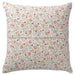 GULLNATTLJUS cushion cover, white/floral, 50x50 cm. Soft cotton with multicolour print. Adds charm to sofa or bed. Easy to mix with patterns – 90598702.
