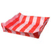 IKEA DOFTRIPS potting mat in a square shape with a vibrant pink and bright red striped pattern.