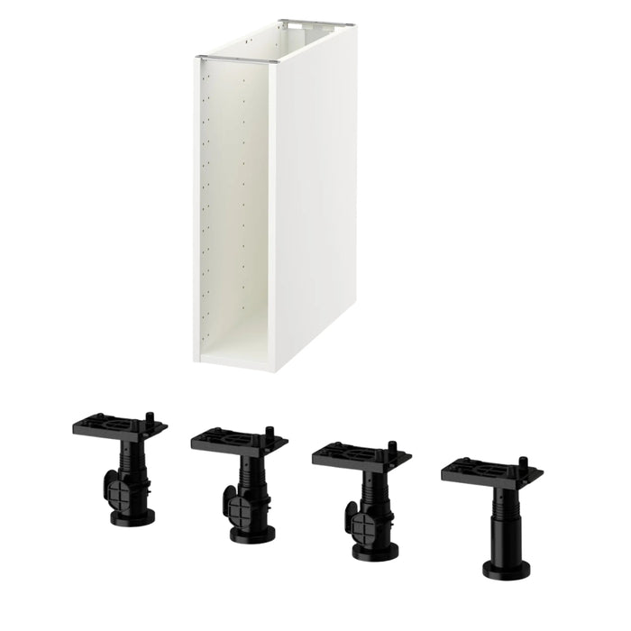 IKEA METOD Base Cabinet White 20x60x70 cm with METOD Legs Plastic 8 cm Pack of 4