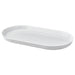 White oval ceramic plate on a white background