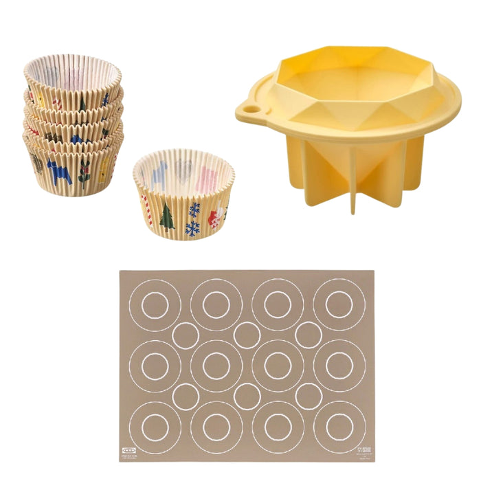 IKEA 3-Piece Baking Essentials: Cupcake Liners, Mould & Rolling Mat