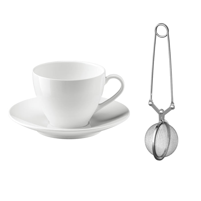 IKEA Tea Time Essentials: VÄRDERA Porcelain Cup & Saucer with IDEALISK Stainless Steel Infuser