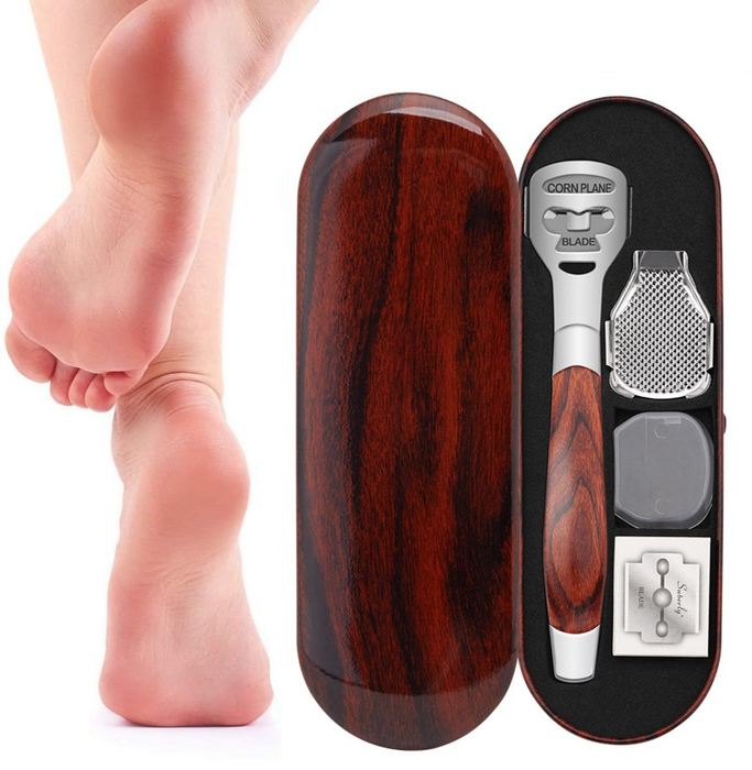 Digital Shoppy Wood Handle Foot Callus Shaver Heel Feet Skin Shaver Corn Cuticle Cutter Remover Rasp Pedicure Razor Portable Foot Care