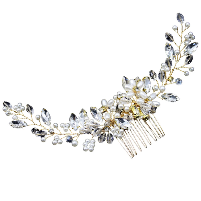 Digital Shoppy Silver Bridal Hair Comb – Handmade Diamond-Studded Headpiece