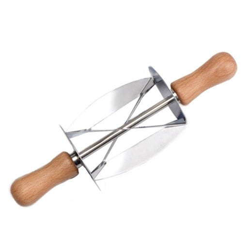 Wood-handled dough blender with curved metal blades – ideal for mixing butter into flour for pastry prep – 553248 13955755