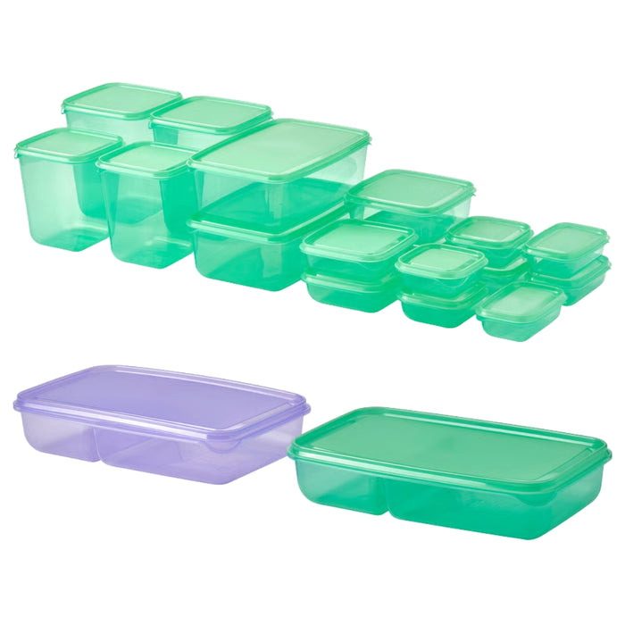 IKEA PRUTA 19-Piece Food Storage Set: 17-Piece All-Purpose Set & 2-Pack Sandwich Containers
