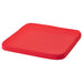 IKEA STAGGSTARR chair pad in solid red with rounded corners, shown flat against white background